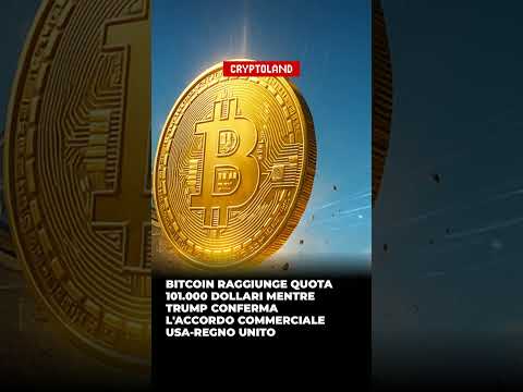 Bitcoin raggiunge quota 101.000 dollari mentre Trump conferma l'accordo commerciale USA-Regno Unito