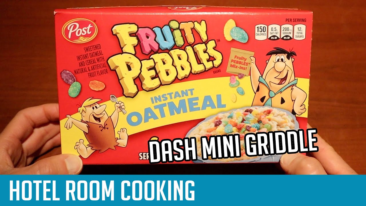 Cooking Fruity Pebbles Oatmeal On A Dash Mini Griddle Dollar Tree