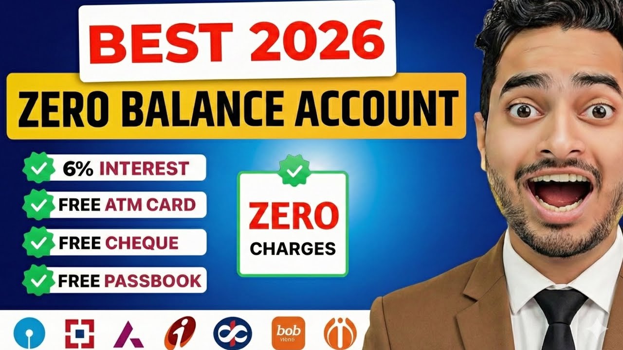Top 3 Best Zero Balance Bank Account | Zero Balance Bank Account Opening Online |  0 balance account