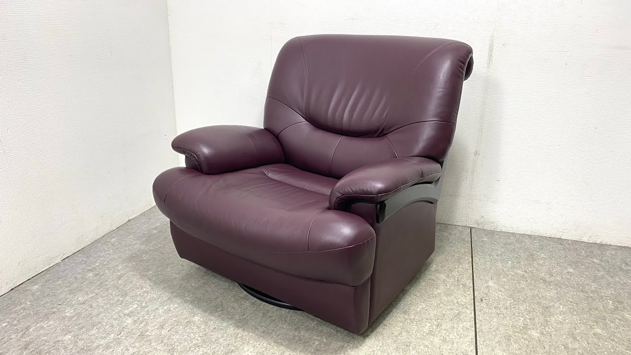 Chitano 本革 回転式 1人掛けソファ ホワイト　カリモク家具 ☆ karimoku カリモク Chitano チターノ 1人掛けソファ コンパクト