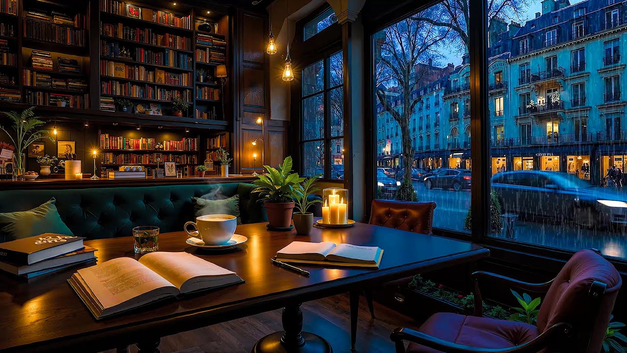 Rainy Night in London 🌃 Relaxing Jazz Piano and Candlelight to Warm Your Heart