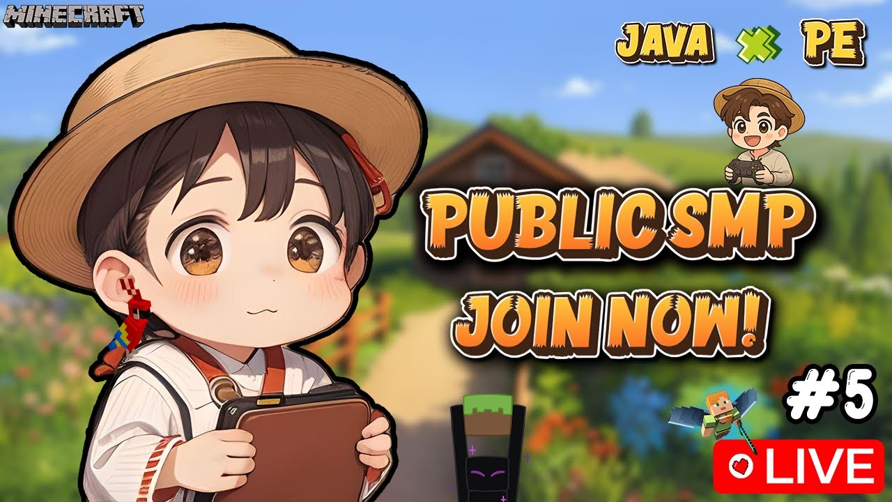 Minecraft SMP LIVE Day 5 | Public Server 24/7 for Java & Bedrock (Join ...