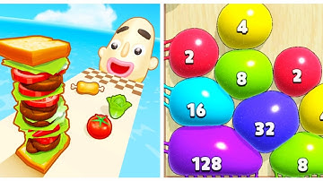 Sandwich Runner vs Blob Merge 3d - Satisfying Mobile Games...