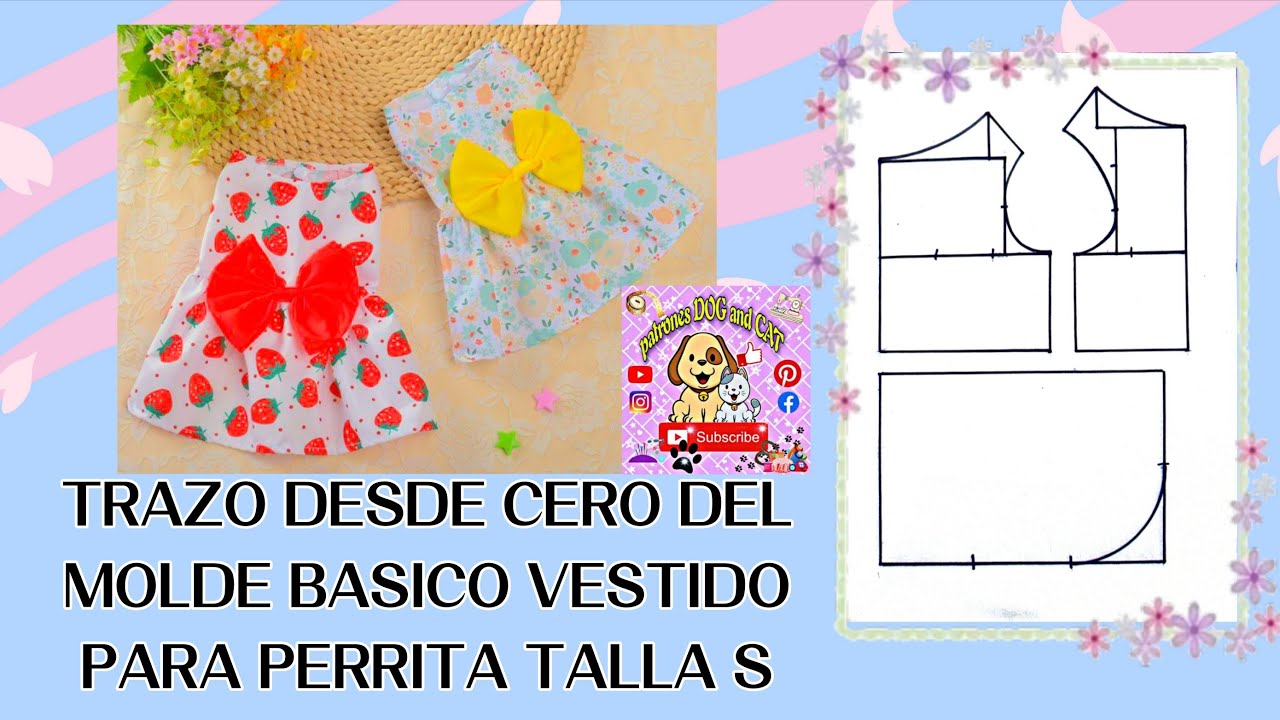 MOLDE BASICO DE VESTIDO PARA PERRITA TRAZO DESDE CERO