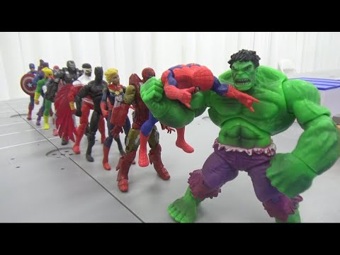 Spiderman 10 Super <strong>hero</strong> flying toys <strong>play</strong> 스파이더맨 10명 슈퍼히어로 멀리 날리기 장난감 놀이