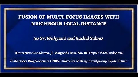 Fusion of Multi-Focus Images with Neighbour Local Distance