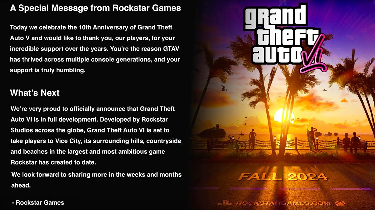 Rockstar Games Confirms Release Platforms for GTA 6