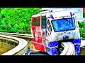 Railway. KL Monorail System in Malaysia / Куала-Лумпур Поезда монорельсовой дороги в Малайзии