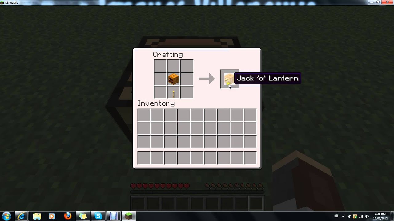 minecraft crafting jack-O-lantern