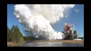 Full Green run test of Artemis core stage, Space Launch Systems.