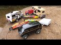 Rc CAMPER TRAILER &amp; CAMPER TRUCK DUALLY ,VAN ,3 RC BOAT ADVENTURE.