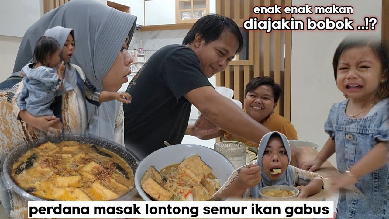 Enak - enak makan diajak bobok !! lontong semur ikan gabus