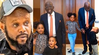 Seyi Tinubu shares photos of father Bola Tinubu playing with grandchildren
