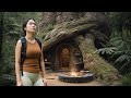 Warm Survival Shelter Inside A Giant Tree: Primitive Clay Oven Build