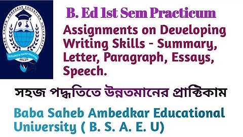 Assignments on developing writing skills practicum | B.ed 1st sem practicum