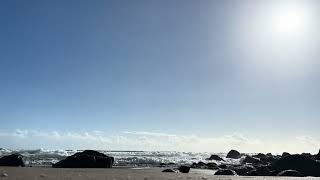 Ocean Waves Close to Ground 🌊 Relaxing Beach Sounds & Moving Clouds (No Music)