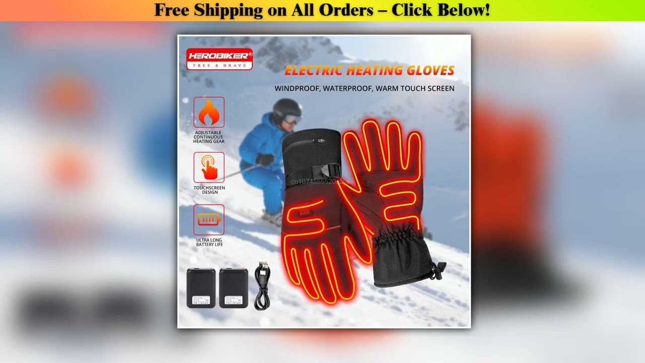 Electric Heated Gloves Winter Skiing Gloves Touch Screen Outdoor Motorcycle Gloves Waterproof  USB
