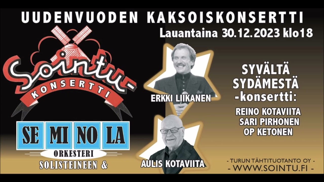 SEMINOLA-ORKESTERI 30.12.2023 Turun Konserttitalossa SOINTU-KONSERTISSA