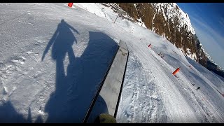 Snowboard en Piau-Engaly del Pirineo francés. Bajada del Pic de Piau.