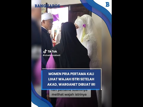 Momen Pengantin Pria Pertama Kali Lihat Wajah Istri Setelah Akad, Warganet Dibuat Iri