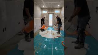 Dusty Concrete to Heated Pearl & Gold Epoxy — Luxury Bathroom Timelapse