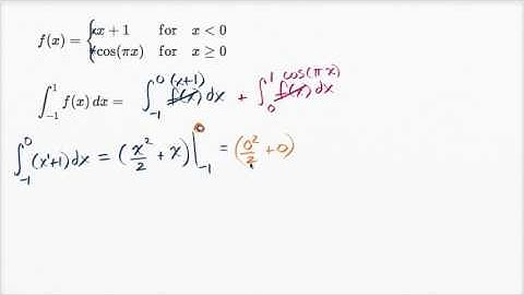 Definite integral of piecewise function