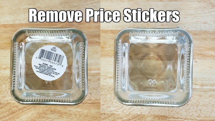 A Piece Of Plastic Wrap Will Help You Remove Those Pesky Price Tag Stickers