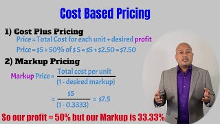 pricing strategy - Cost based pricing - Cost plus pricing and markup pricing