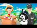 Kids Play on Power Wheels Delivery Truck and Police Car for Kids with Funny Dog!