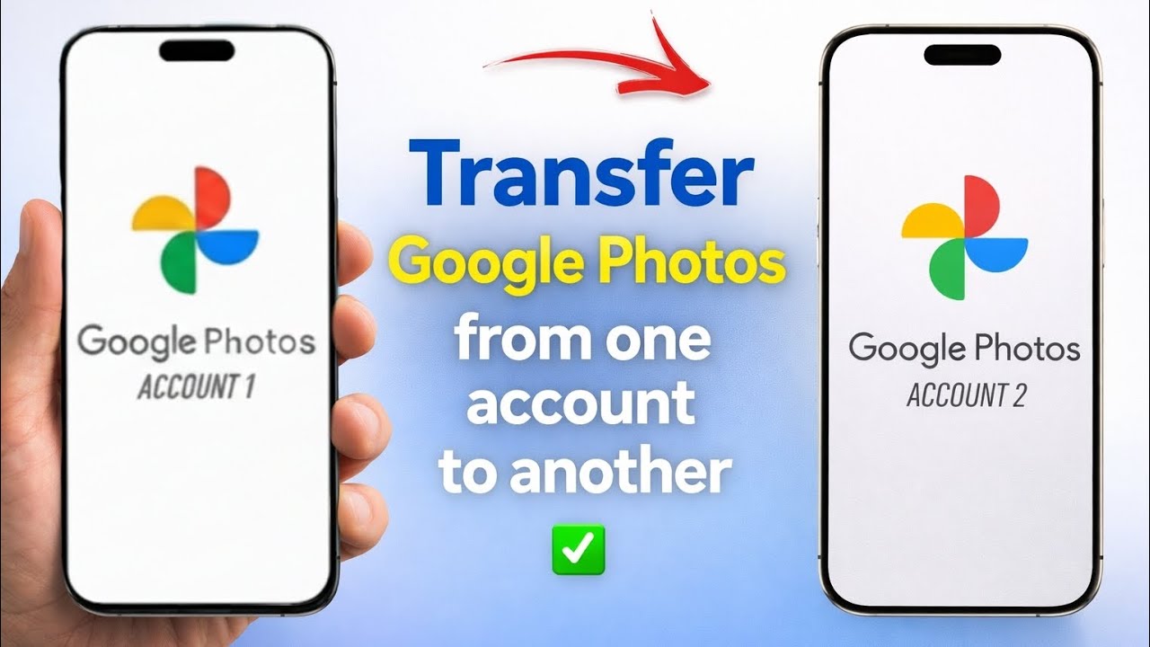 How to transfer Google Photos from one account to another - YouTube