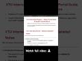 VTU 8th sem Internship update (pt 1) Watch full video☝🏻#internship #vtu #engineering #shorts