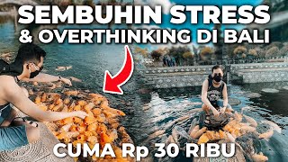 KASIH MAKAN RATUSAN IKAN KOI DI TAMAN TIRTA GANGGA BALI STRESS HEALING MURAH UNTUK BACKPACKER