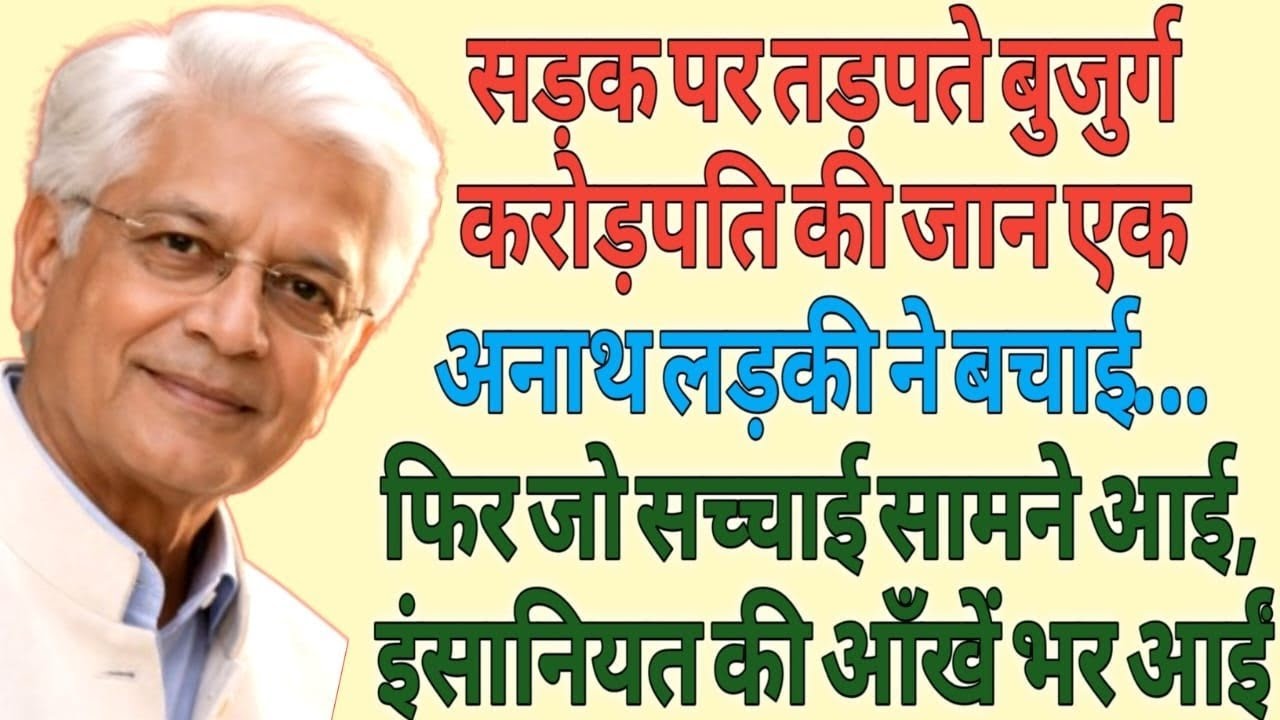 अनाथ लड़की ने सड़क पर बुजुर्ग करोड़पति की जान बचाई… फिर जो हुआ, इंसानियत रो पड़ी | Emotional Story