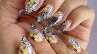 Summer Nails  , Shells And Sun Flowers nail art design