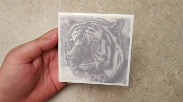 Sharpie on laser engraved tile