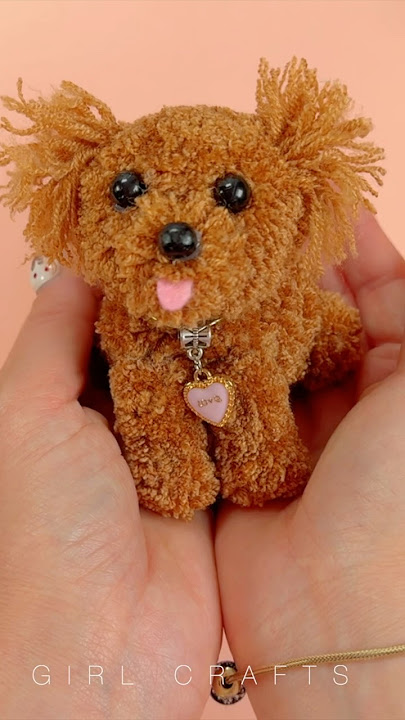 Diy Cute POMPOM DOG ⋆˚🐾˖°🐶 #diy #pompom