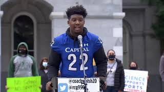 Richmond High football coach speaks out at state Capitol: 'Let them play'