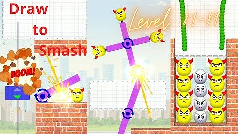 Draw to Smash game. Level 81 - 89. #drawtosmash