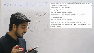 Information Practices  CBSE Board paper 2017 Part 3 Solved by Tech Shubham