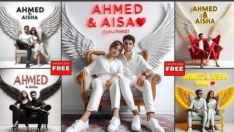 create 3D Ai wings Couple images with Name photo editing / bing image creator tutorial / bing Ai