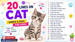 20 lines on cat for class 1 | essay on cat | | my pet cat | slow English | how to learn English