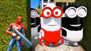 GTA 5: RED SPIDERMAN vs BLACK & WHITE MINION (MAZE) – Epic Funny Ragdoll Battle! #85 screenshot 2
