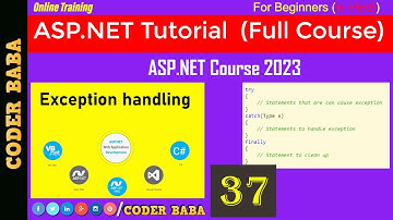 37 ASP.NET Course | Exception Handling | Block Level | Page Level | Application Level Error Handling
