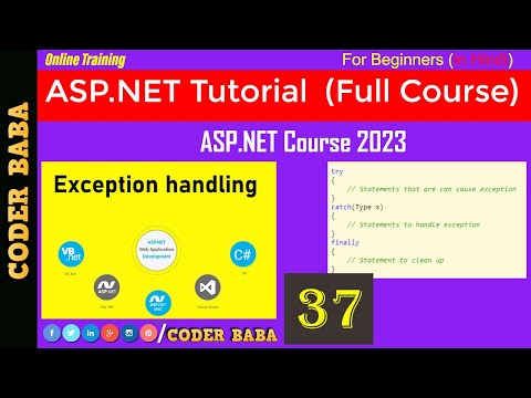 37 ASP.NET Course | Exception Handling | Block Level | Page Level | Application Level Error Handling