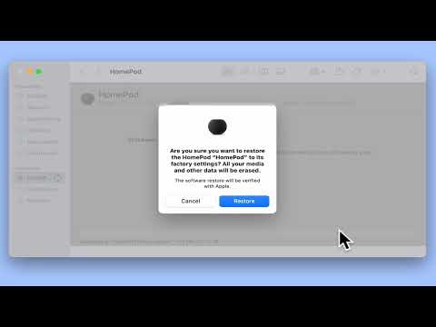 How to reinstall the firmware on an Apple HomePod mini using macOS