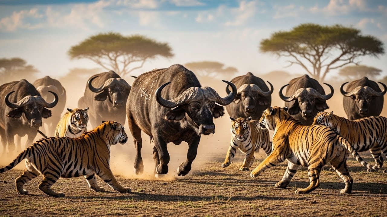 “Wild Buffalo Charges Into a Herd of Tigers | Full Epic Battle Documentary”