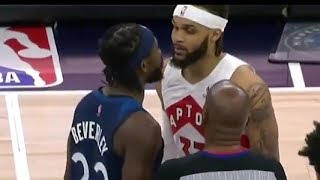 Gary Trent Jr and Patrick Beverley getting heated 😤