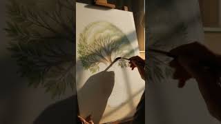 Grandma's Artistic Bonsai Tree Painting #painting #tutorial #shorts