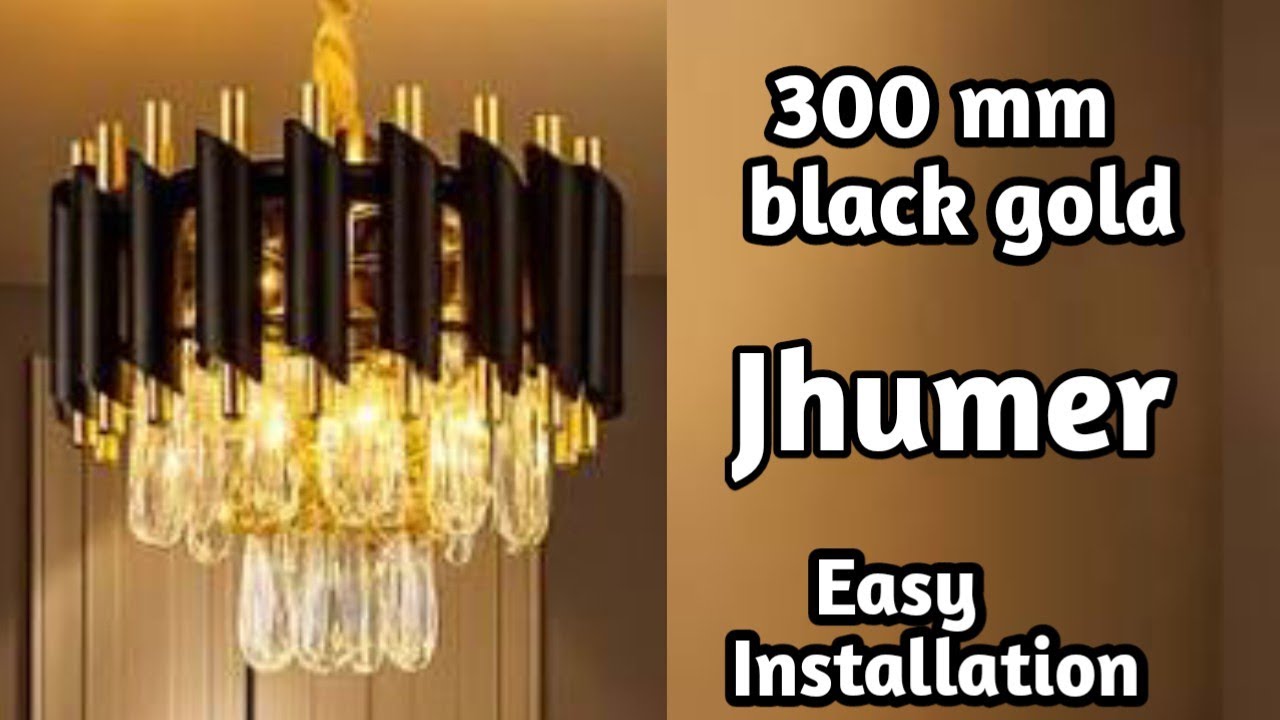 300mm Black Gold jhumer installation | 300mm chandelier installation | 