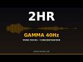 Gamma Waves | 40Hz | 2 Hours | Pure Focus & Concentration | ADHD Productivity